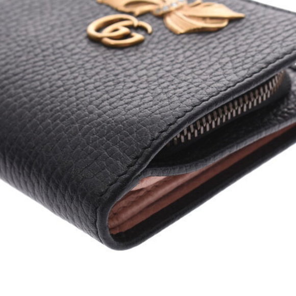 GUCCI Bow Wallet Black Leather Bifold - Picture 5 of 12